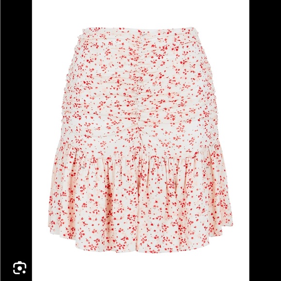 Ganni Dresses & Skirts - GANNI pink and white floral print flounced mini skirt